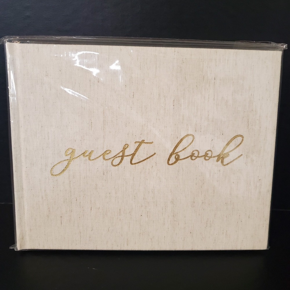 Bloom Daily Planners‎ Guest Book, Gold Linen Wedding Party Retirement Graduation